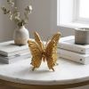 Gold Cast Iron Double Butterfly Tabletop Sculpture – Rustic Nature‑Inspired Accent