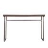46" Gray Brown and Silver Wood and Metal Distressed Sled Console Table