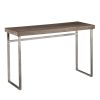 46" Gray Brown and Silver Wood and Metal Distressed Sled Console Table