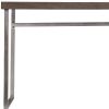 46" Gray Brown and Silver Wood and Metal Distressed Sled Console Table