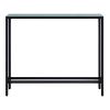 36" Black Mirrored Glass Console Table