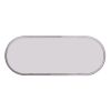 42" Silver Mirrored Oval Cross-Leg Console Table with Two Shelves – Modern Glam Accent
