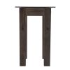 Clear Gray & Brown Glass and Solid Wood Abstract Console Table