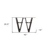 Clear Gray & Brown Glass and Solid Wood Abstract Console Table