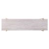 47" White Brass and Brown Faux Marble Console Table With Shelf