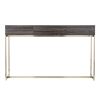 48" Gray and Gold Wood and Metal Frame Console Table With Drawer