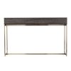 48" Gray and Gold Wood and Metal Frame Console Table With Drawer