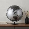 21" Modern Black and Silver Polyresin Globe – Decorative & Functional Tabletop Accent