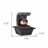 Textured Polyresin Tabletop Fountain with LED Light – Calming Decorative Accent