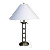 Silver Metal Two‑Light Table Lamp with Classic Empire Shade – Modern Traditional Accent