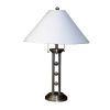 Silver Metal Two‑Light Table Lamp with Classic Empire Shade – Modern Traditional Accent