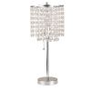 Silver Crystal Glow Drum Bedside Lamp