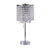 Silver Crystal Glow Drum Bedside Lamp