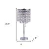 Silver Crystal Glow Drum Bedside Lamp