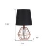 Copper Glow Geometric Bedside Lamp