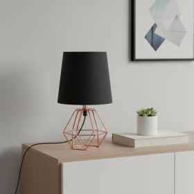Copper Glow Geometric Bedside Lamp