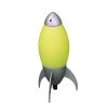 11" Yellow and Silver Rocket Shaped Bedside Lamp