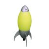 11" Yellow and Silver Rocket Shaped Bedside Lamp