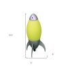 11" Yellow and Silver Rocket Shaped Bedside Lamp