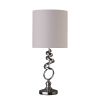 Nickel Glow Textured Drum Bedside Lamp