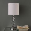 Nickel Glow Textured Drum Bedside Lamp