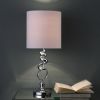 Nickel Glow Textured Drum Bedside Lamp