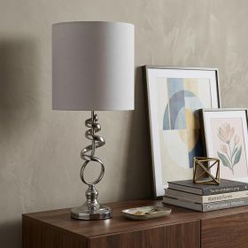 Nickel Glow Textured Drum Bedside Lamp Nickel Glow Textured Drum Bedside Lamp