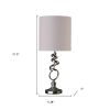 Nickel Glow Textured Drum Bedside Lamp