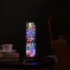 Silver LED Rope Column Glow Table Lamp