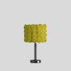 18" Silver Bedside Table Lamp with Yellow Flowers Drum Shade