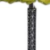 18" Silver Bedside Table Lamp with Yellow Flowers Drum Shade