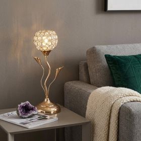 Rose Gold Crystal Bloom Bedside Lamp