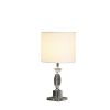 23" Silver Crystal Table Lamp with White Classic Drum Shade