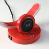 13" Red Contempo C‑Shape LED Desk or Table Lamp