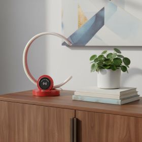 13" Red Contempo C‑Shape LED Desk or Table Lamp