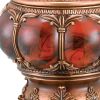 9" Brown, Red & Bronze Marbleized Jewelry Box – Gemstone & Crystal Detail