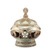 11" Bronze Gold & Light Green Floral Scroll Jewelry Box – Gemstone & Crystal Detail