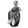 6" Brown Gold and Silver Resin Floral Scroll Jewelry Box with Gemstones and Crystals