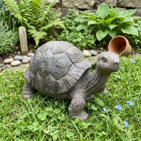 Antiqued Brown Garden Tortoise Sculpture