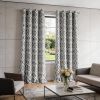 84" Gray Trellis Blackout Window Curtain Panel