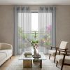 Set of Two 84"  Silver Solid Modern Window Panels