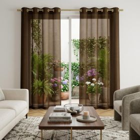 Set of Two 84"  Chocolate Solid Modern Window Panels