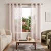 Set of Two 84"  Blush Floral Embroidered Window Panels