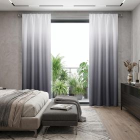 Set of Two 84"  Black Ombre Shades Window Panels