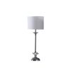 26" Silver Metal & Faux Crystal Table Lamp with White Cylinder Shade
