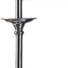 26" Silver Metal & Faux Crystal Table Lamp with White Cylinder Shade