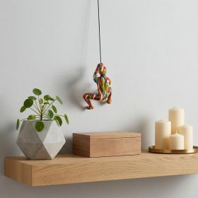 6" Rainbow Resin Climbing Man Hanging Sculpture with Hooks – Modern Dimensional Wall Art