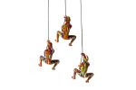 Set of Three Rainbow Resin Climbing People Hanging Dimensional Sculptures