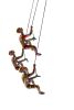 Set of Three Rainbow Resin Climbing People Hanging Dimensional Sculptures