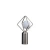 20" Silver Geometric Pedestal Table Lamp – Modern Industrial Cage Design